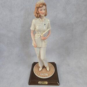 Nurse First Responder Statue Vintage Porcelain Figurine Sculpture A Belcari 1987